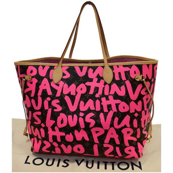 Louis Vuitton Neverfull GM Monogram Graffiti Tote - Pink text | DDH