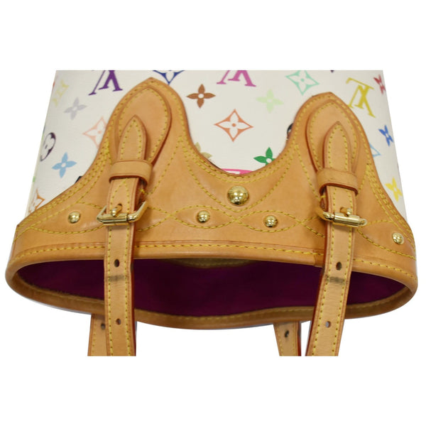 LOUIS VUITTON Fringe Bucket Monogram Multicolor Shoulder Bag White