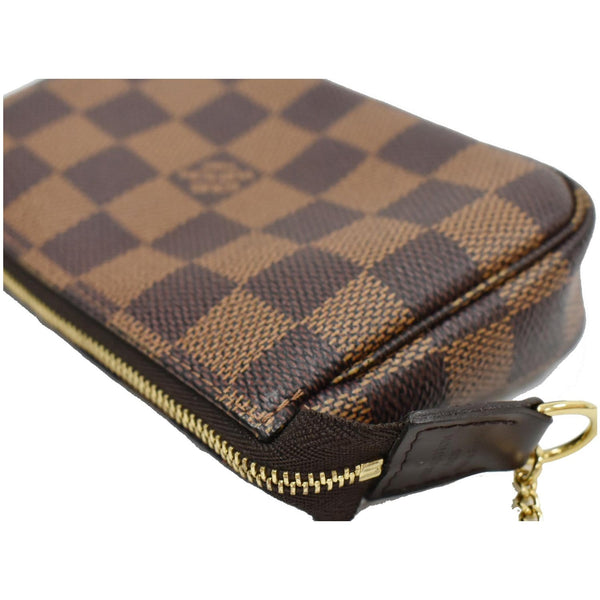 LOUIS VUITTON Mini Pochette Damier Ebene Accessories Pouch Brown