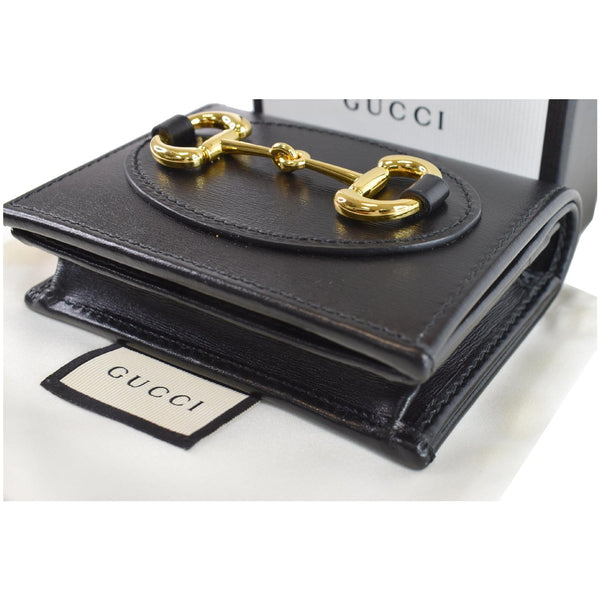 GUCCI Horsebit 1955 Card Case Wallet Black 621887