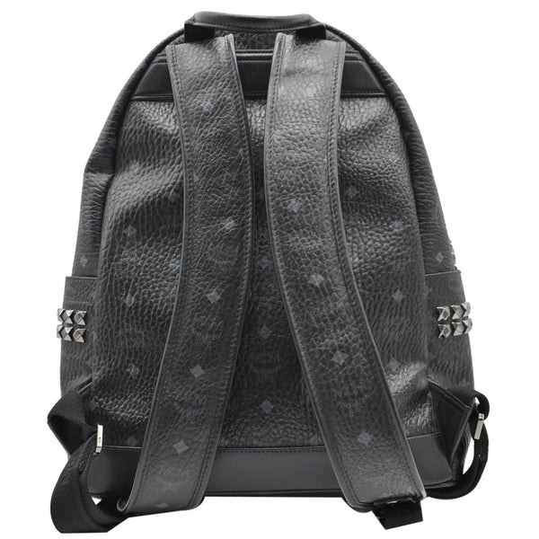 MCM Stark Side Stud Visetos Canvas Backpack Bag Black