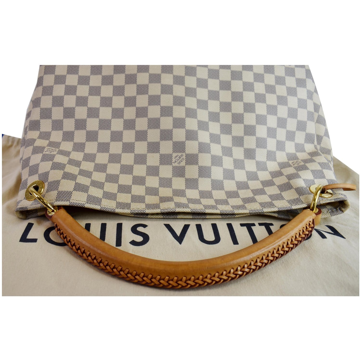 Louis Vuitton Artsy Mm White Damier Azur Canvas Hobo Bag - MyDesignerly