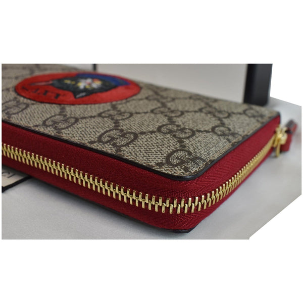 GUCCI Mystic Cat GG Supreme Zip Around Wallet Beige 499382