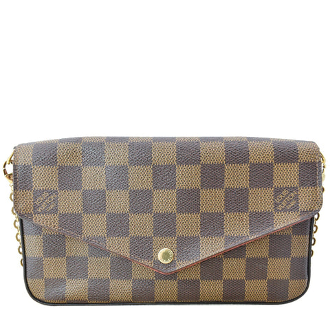 LOUIS VUITTON Felicie Damier Ebene Pochette Crossbody Bag Brown - Hot Deals