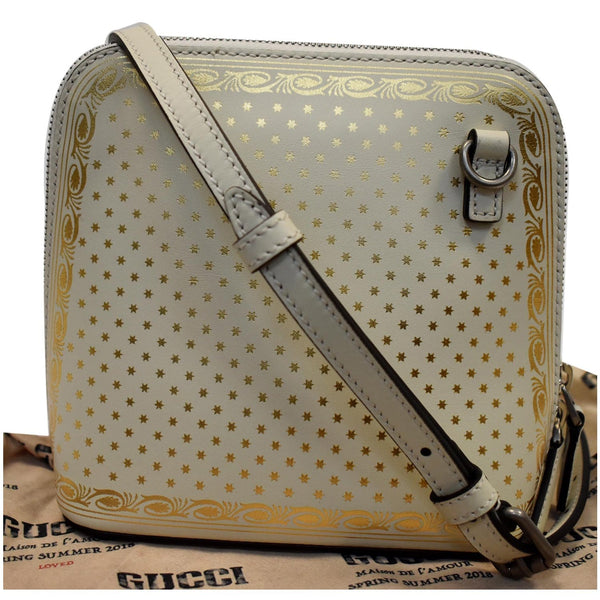 GUCCI Moon Steller Guccy Leather Crossbody Bag Ivory - Final Sale