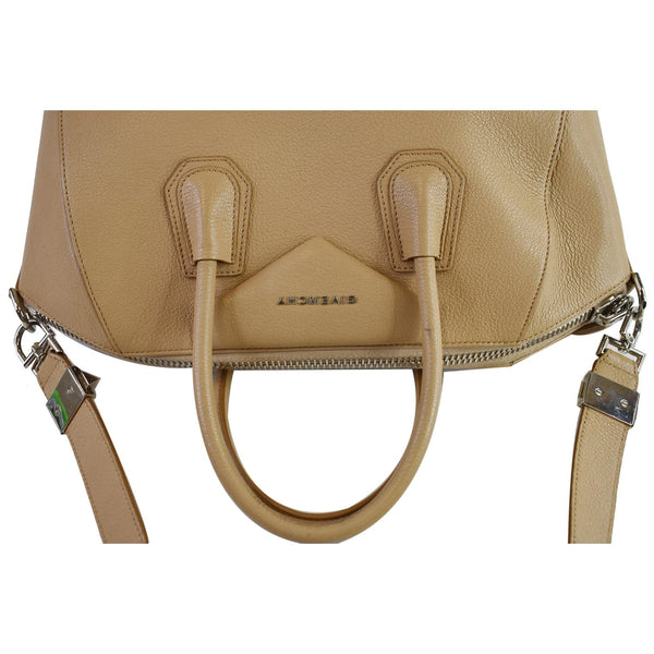 GIVENCHY Antigona Medium Leather Shoulder Bag Beige