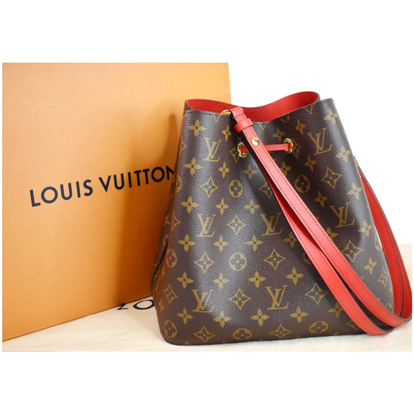 LOUIS VUITTON Neonoe Monogram Canvas Shoulder Bag Coquelicot