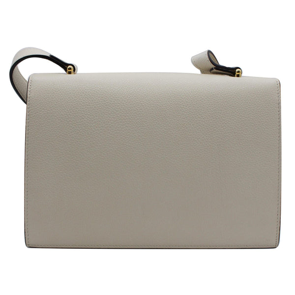 GUCCI Zumi Small Grainy Leather Chain Crossbody Bag White 576388