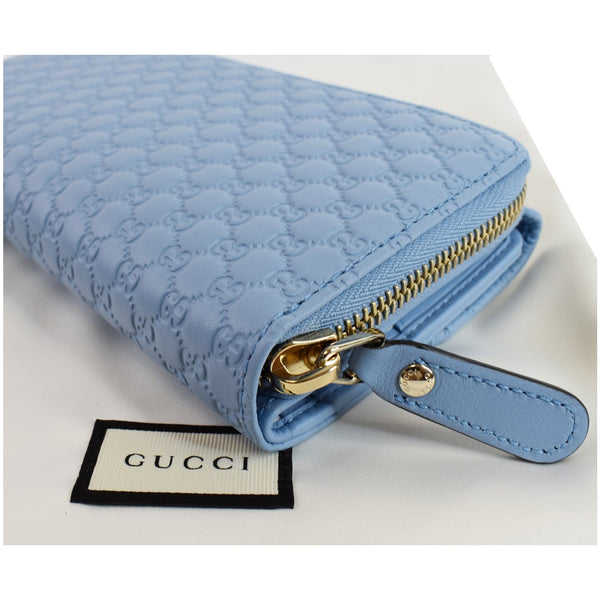 GUCCI Microguccissima Leather Wallet Light Blue 449364