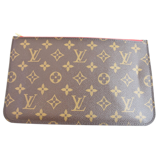 LOUIS VUITTON Pochette Wristlet Pouch Monogram Canvas Neverfull MM Brown