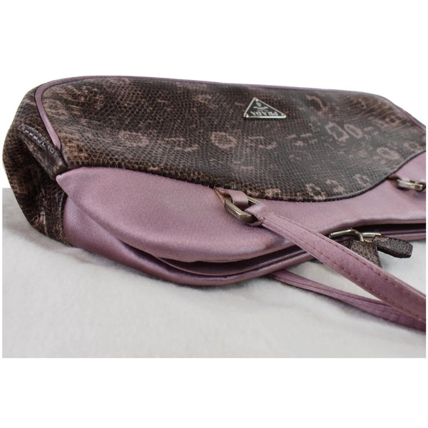 PRADA Sera Lizard Skin Satchel Bag Purple
