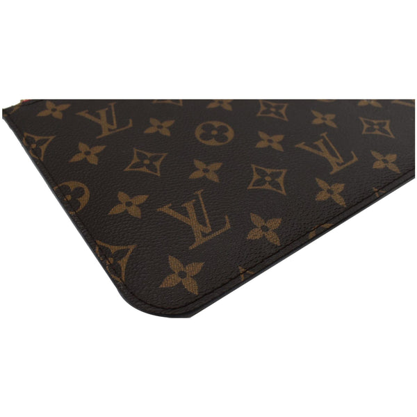 LOUIS VUITTON Neverfull MM Monogram Canvas Pochette Wristlet Pouch Brown