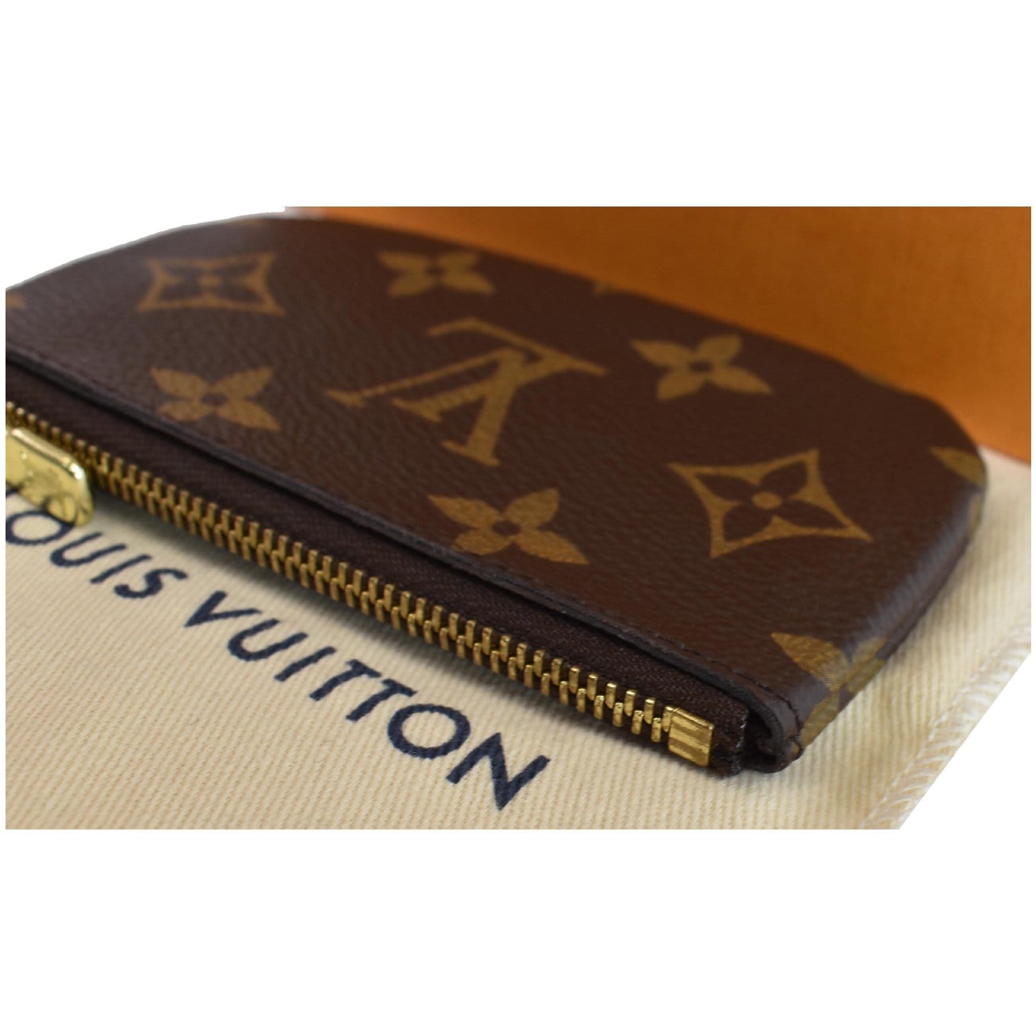 LOUIS VUITTON Coin Purse Key Case Monogram Pochette Clé M62650 Brown Leather