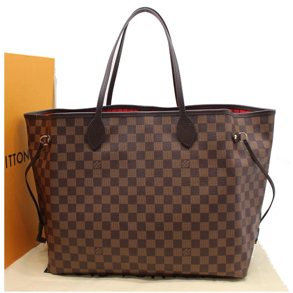 LOUIS VUITTON Neverfull GM Damier Ebene Tote Shoulder Bag Brown