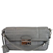 PRADA Saffiano Lux Leather Sound Shoulder Bag Light Grey