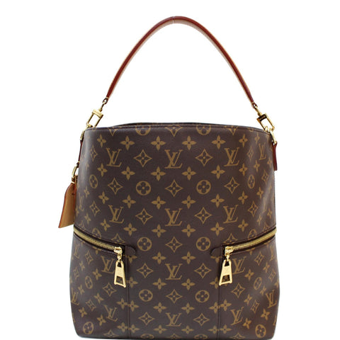 LOUIS VUITTON Melie Monogram Canvas Hobo Shoulder Bag Brown