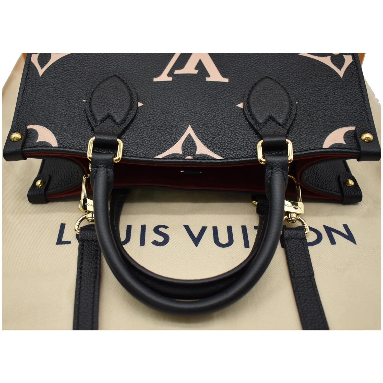 Louis Vuitton Onthego GM Bicolore Black Beige Monogram Empreinte