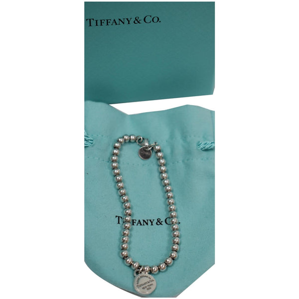 TIFFANY & CO Heart Tag Bead Small Bracelet Silver