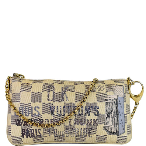 Louis Vuitton Valise Milla Damier Azur Pochette Bag White - Last Call