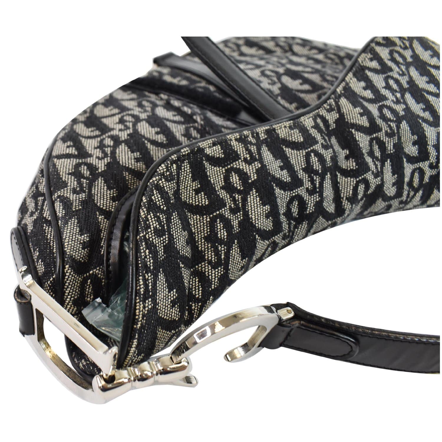 Christian Dior Saddle Oblique Jacquard Handbag Black