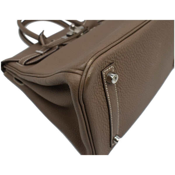 HERMES Birkin 25 Togo Leather Tote Bag Etoupe