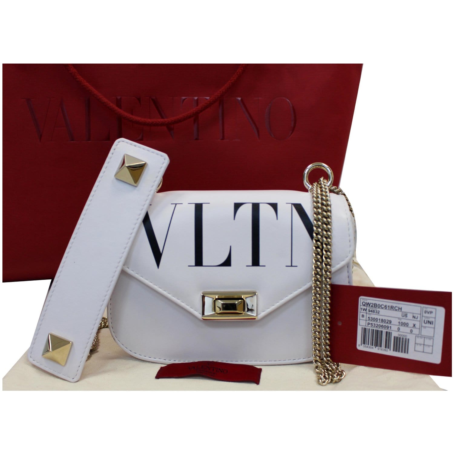 Pre Loved Valentino Vltn Logo Leather Crossbody Bag