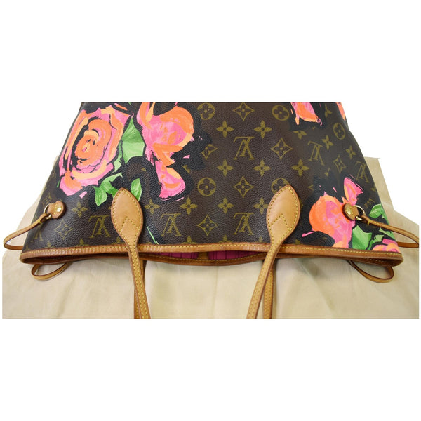 Louis Vuitton Neverfull MM Roses Monogram Canvas Bag - top upper view