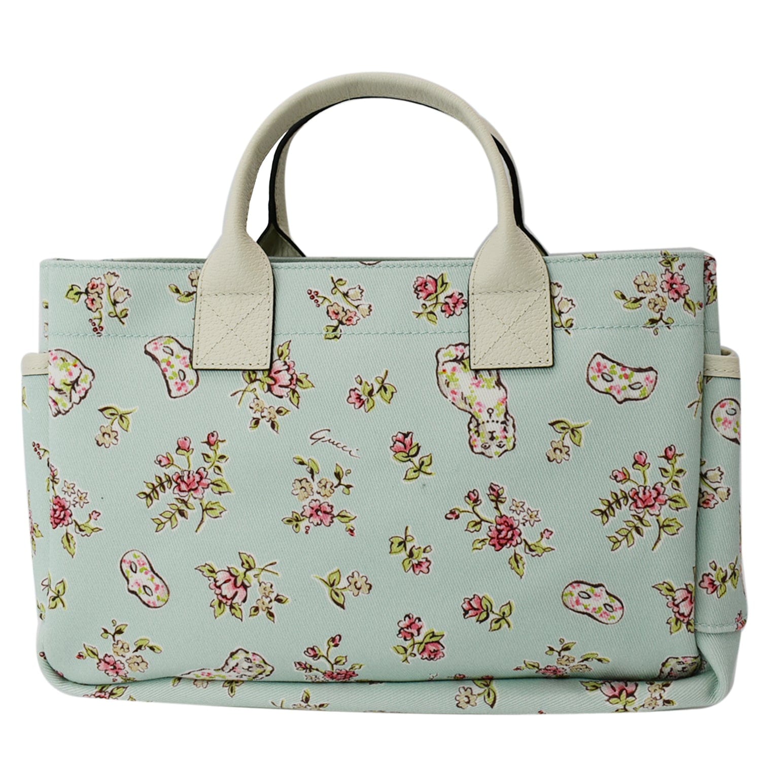 Gucci Linea A Convertible Tote Blooms Print Gg Coated Canvas Small Auction