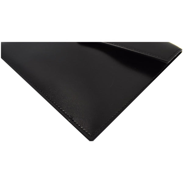 YVES SAINT LAURENT Uptown Large Envelope Leather Pouch Black