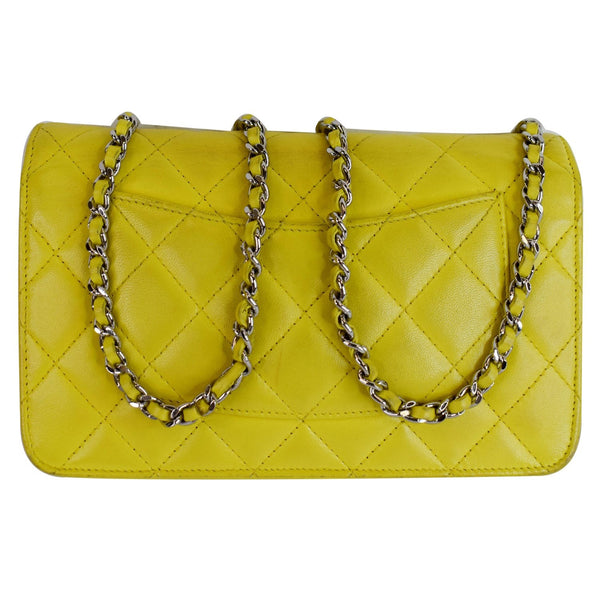 Chanel Wallet On Chain Lambskin Leather Bag Yellow