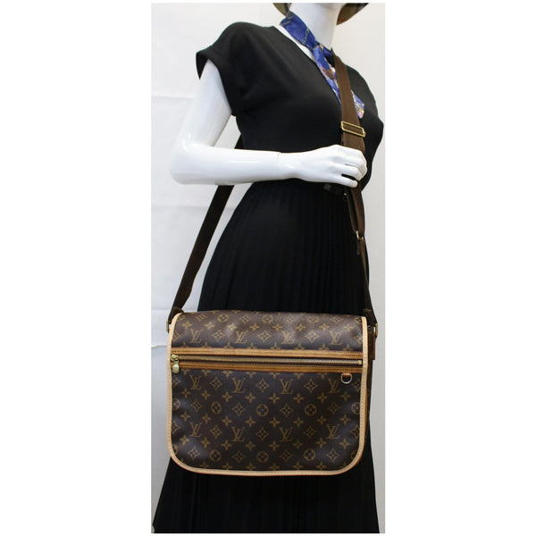 LOUIS VUITTON Bosphore GM Monogram Canvas Crossbody Bag Brown