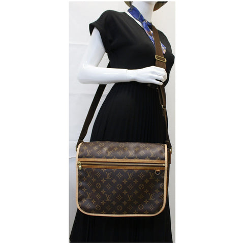 LOUIS VUITTON Bosphore GM Monogram Canvas Crossbody Bag Brown