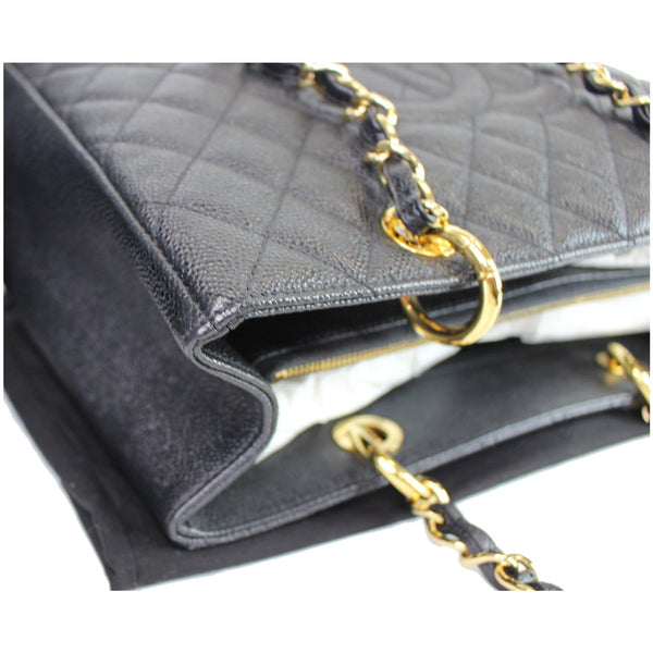 CHANEL Grand Shopping Caviar Leather GST Tote Bag Black