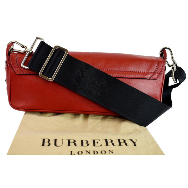 BURBERRY Small Pochette Leather Shoulder Bag Red