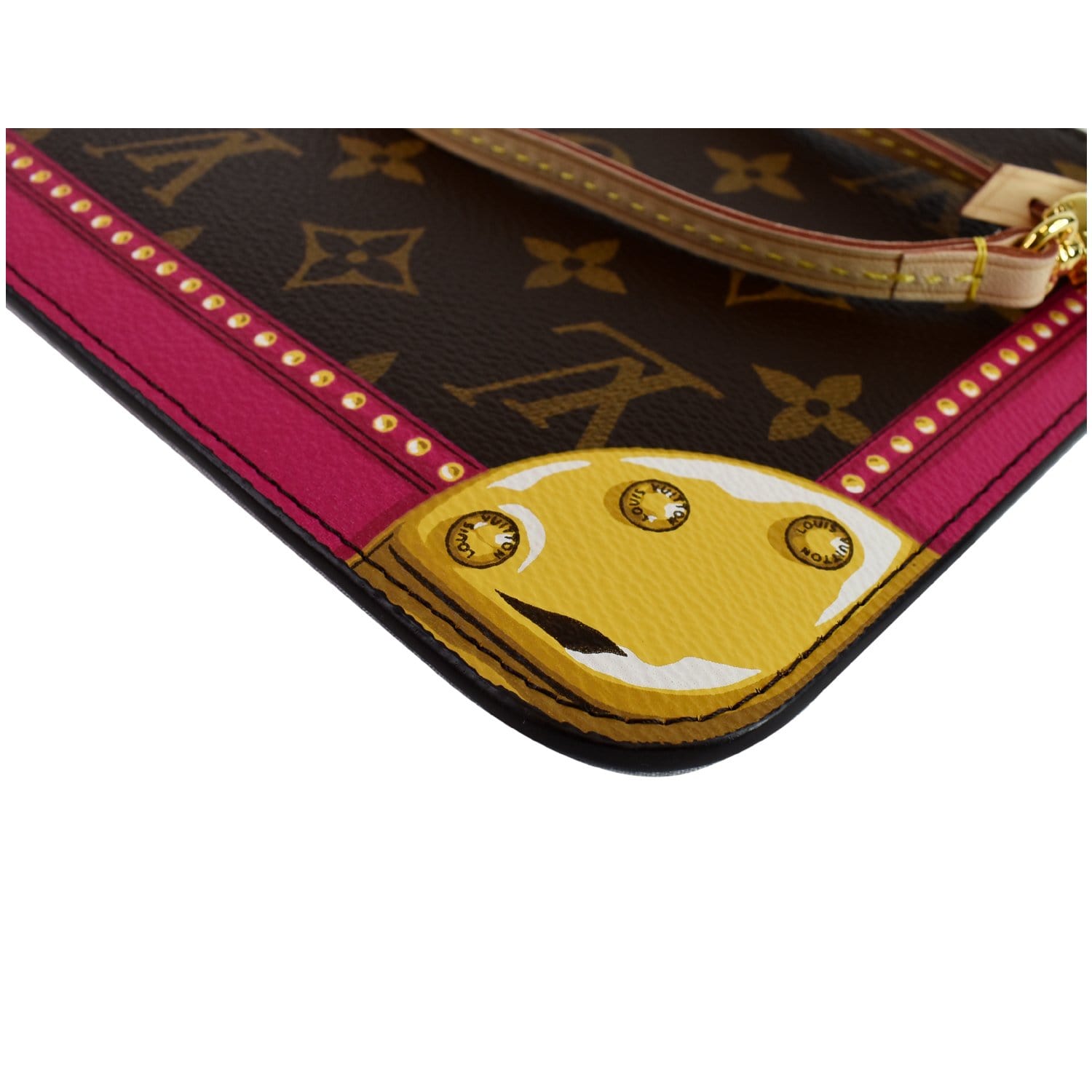 Louis Vuitton Rare Summer Trunks Monogram Neverfull Pochette GM Wristlet Bag  861952