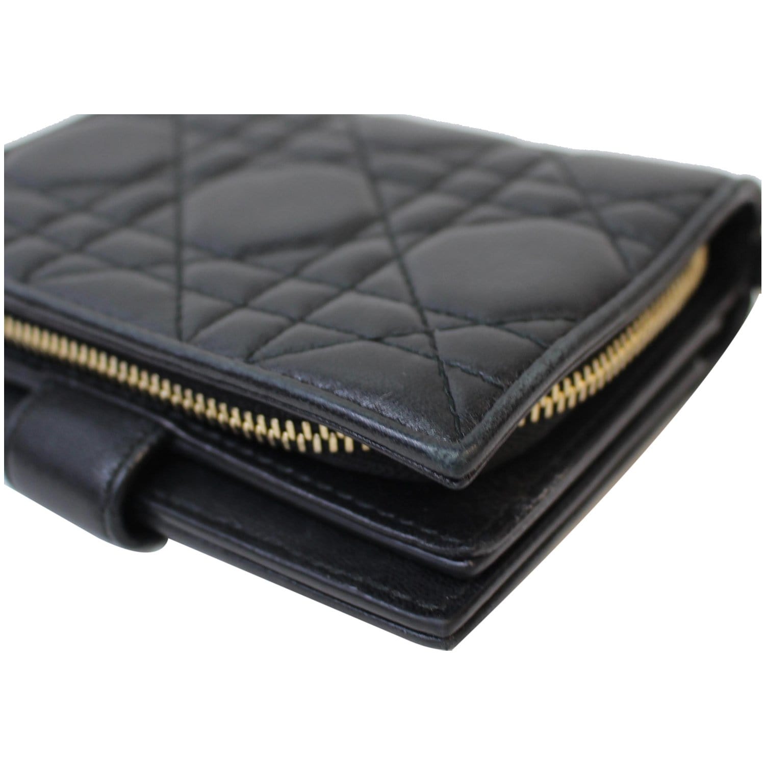 Dior - Lady Dior Flap Card Holder Black Cannage Lambskin - Women