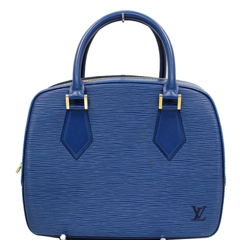 LOUIS VUITTON Sablon Epi Leather Satchel Bag Blue