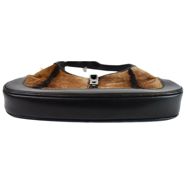 Gucci Jackie O Pony Hair Leather Hobo Shoulder Bag - bottom view