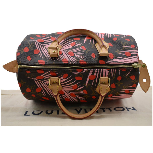 LV Speedy 30 Jungle Dots Palm Satchel Bag - top zipper
