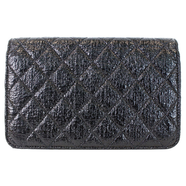 CHANEL CC Aged Lambskin Wallet on Chain WOC Crossbody Bag Black