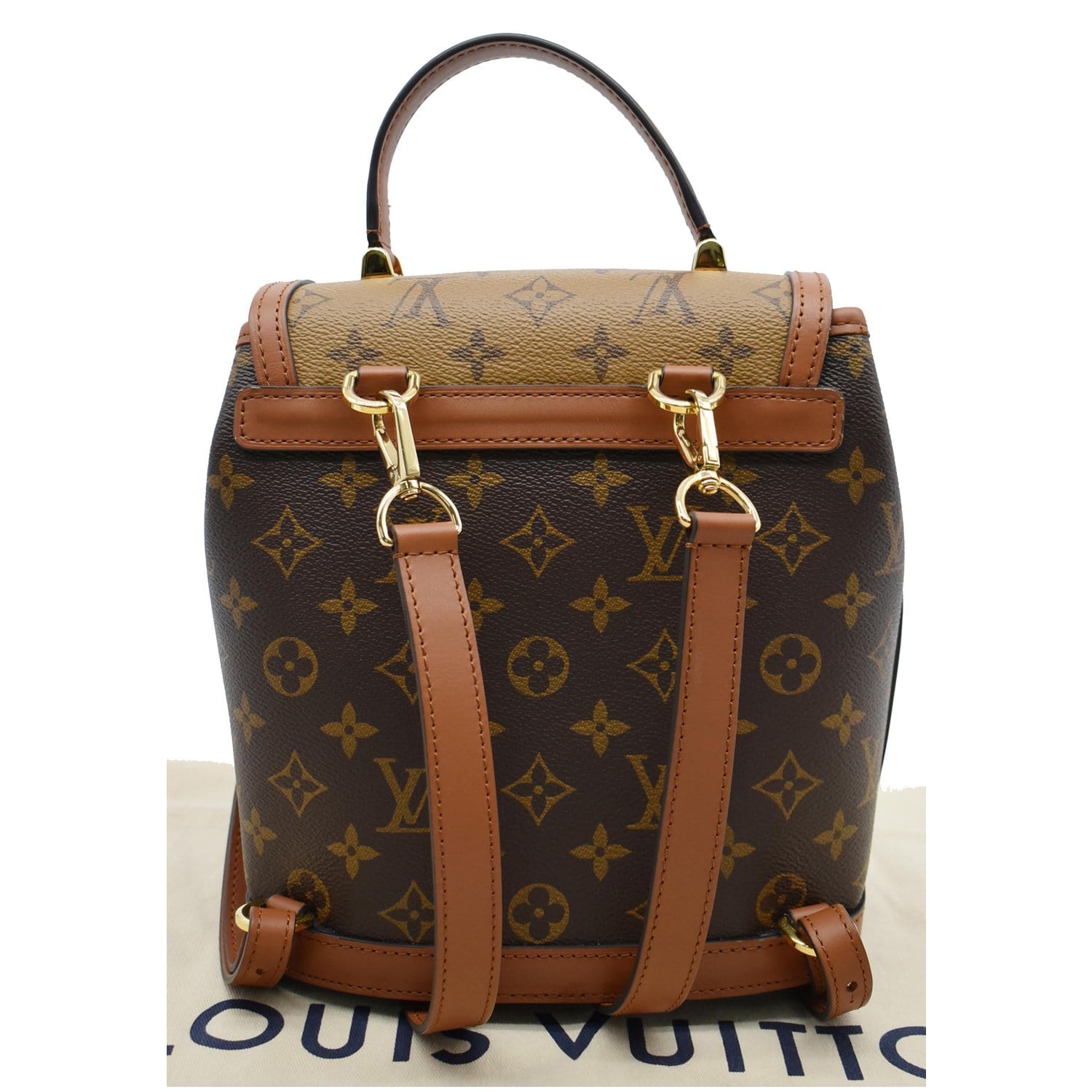 dauphine backpack louis vuitton LOUIS VUITTON Dauphine PM Monogram Reverse Canvas Backpack Brown