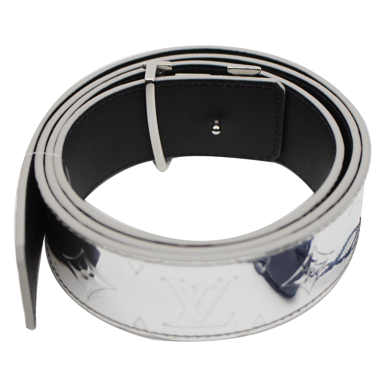 Louis Vuitton LV Initiales Mirror Leather Belt - Metallic Belts