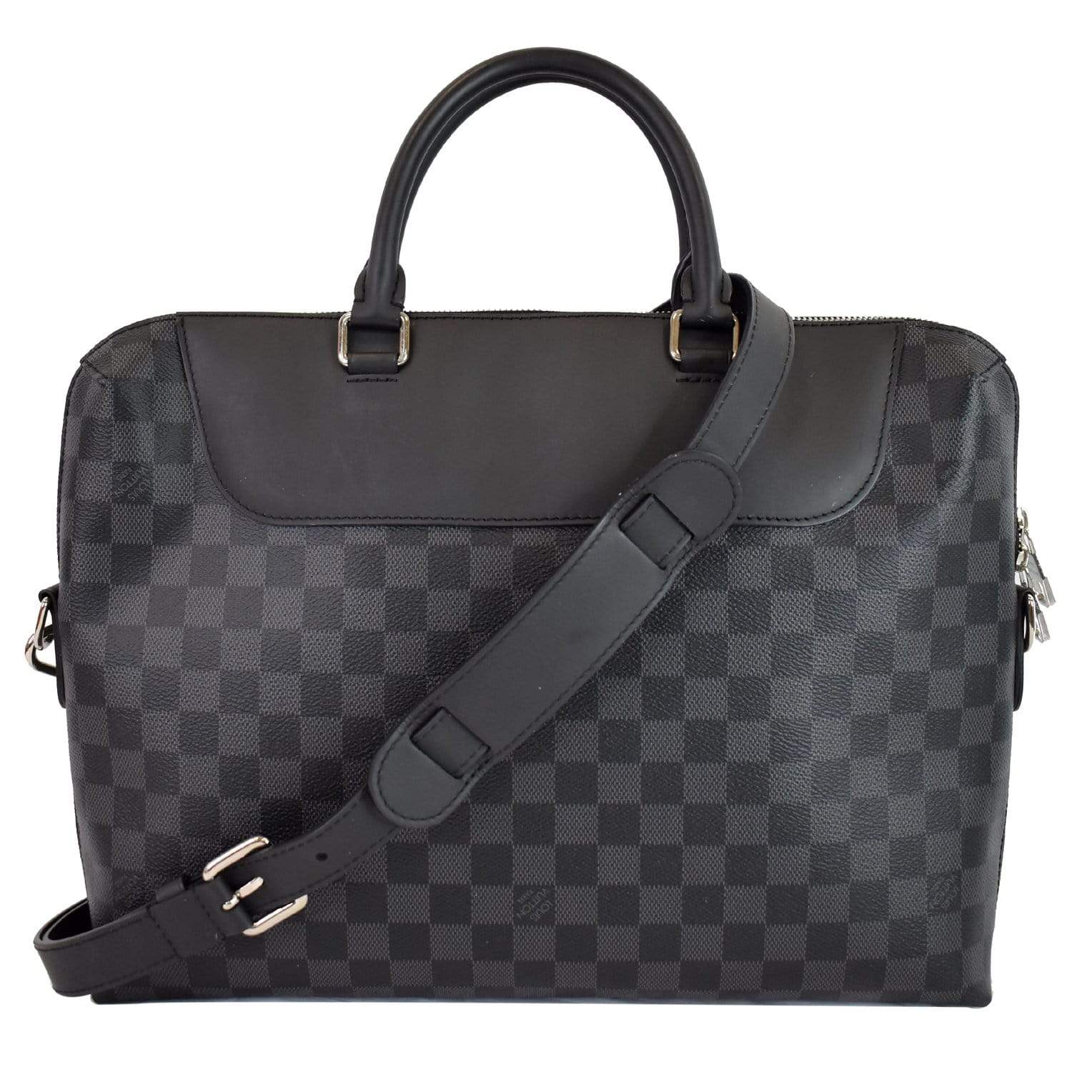 Louis Vuitton Black Damier Graphite Pochette Jour PM Document Bag 574lvs614