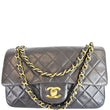 Chanel Vintage Double Flap Lambskin Shoulder Bag Black