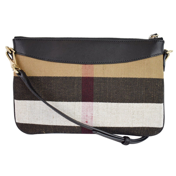 BURBERRY Peyton House Check Canvas Crossbody Bag Black