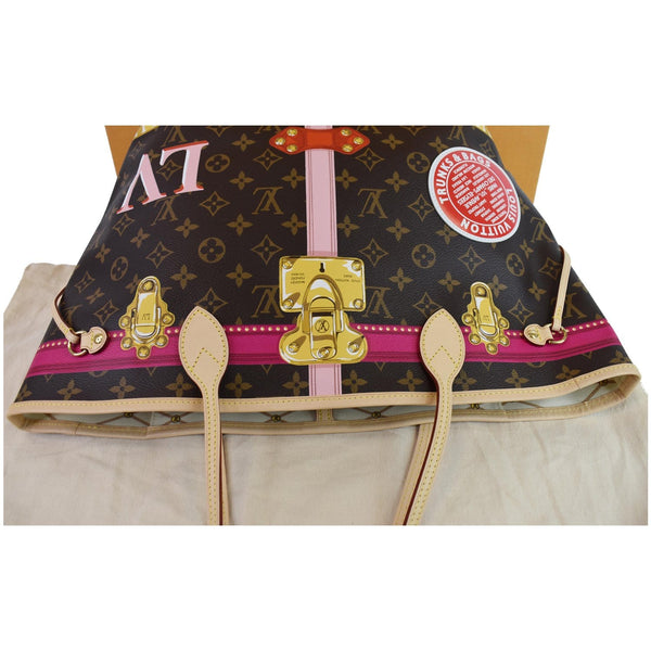 LOUIS VUITTON Neverfull MM Summer Trunk Monogram Canvas Shoulder Bag Brown