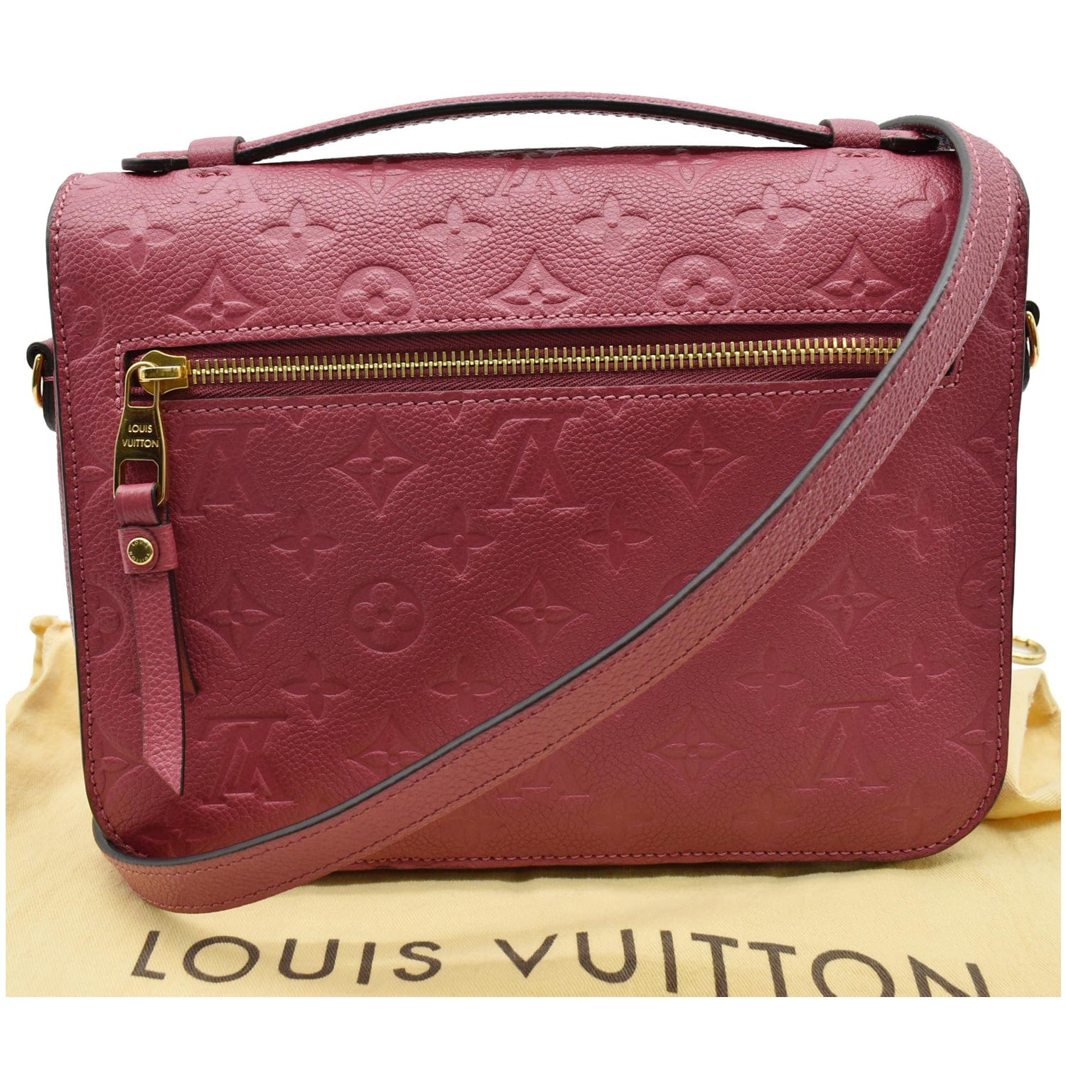 Louis Vuitton Pochette Metis Monogram Empreinte Leather Beige Rose