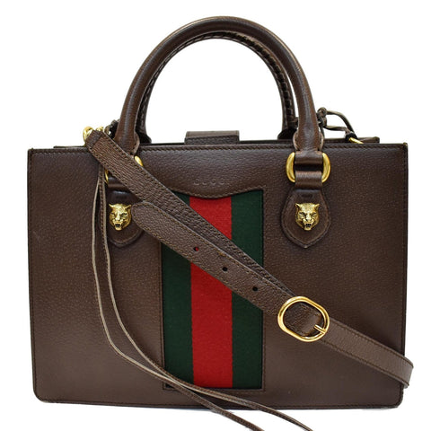 GUCCI Animalier Leather Top Handle Shoulder Bag Brown 431277 - 25% OFF