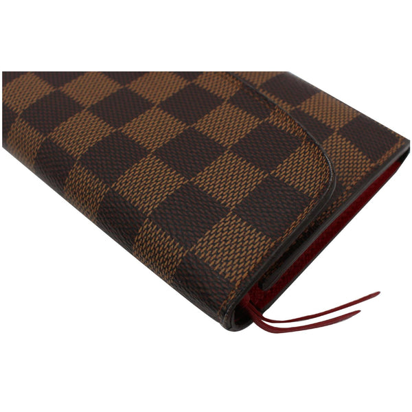 Louis Vuitton Emilie Damier Ebene Wallet Brown - top side view