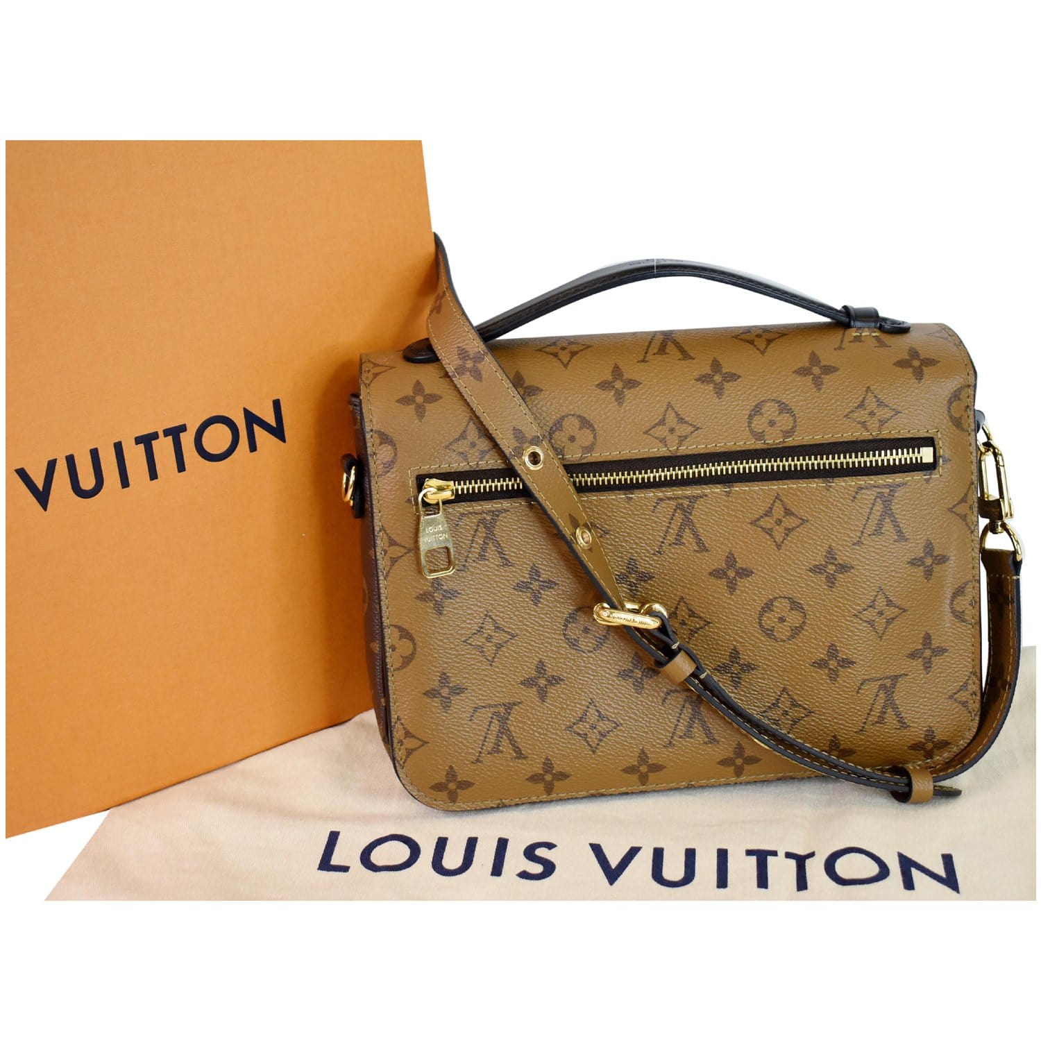 Sold at Auction: Louis Vuitton, Louis Vuitton 2019 Monogram Reverse  Pochette Metis - Brown Crossbody